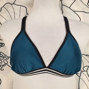 Teal Triangle Bikini Top Swimsuit Crossback Small